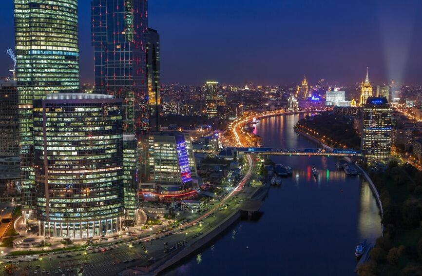 Картина на холсте ночной город, арт hd0954601